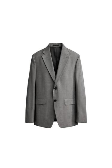 BLAZER REGULAR FIT TRAJE EM LÃ - Cinzento da Zara