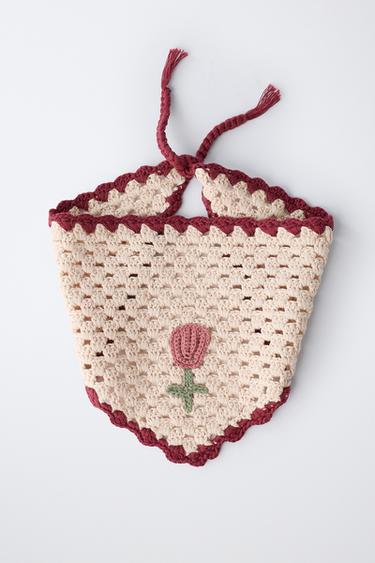 KNIT CROCHET BANDANA - Ecru by Zara - Image 3