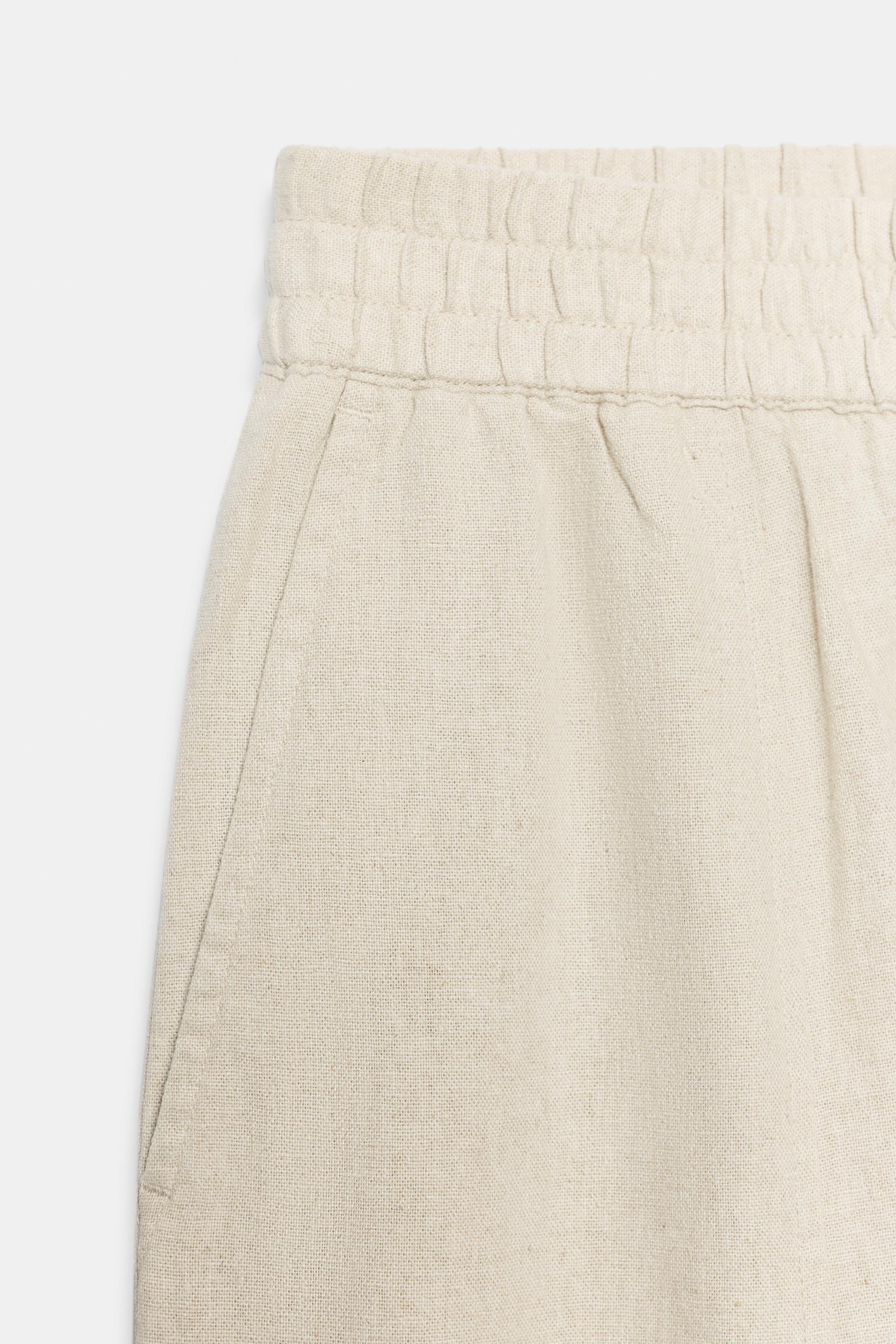 PANTALON BARREL AVEC LIN