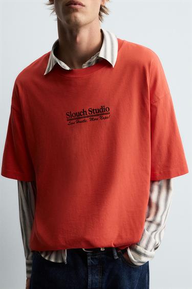 CONTRAST PRINT T-SHIRT - Orange de Zara - Image 4