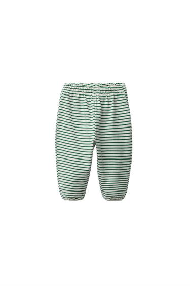 STRIPED JOGGERS - Green by Zara