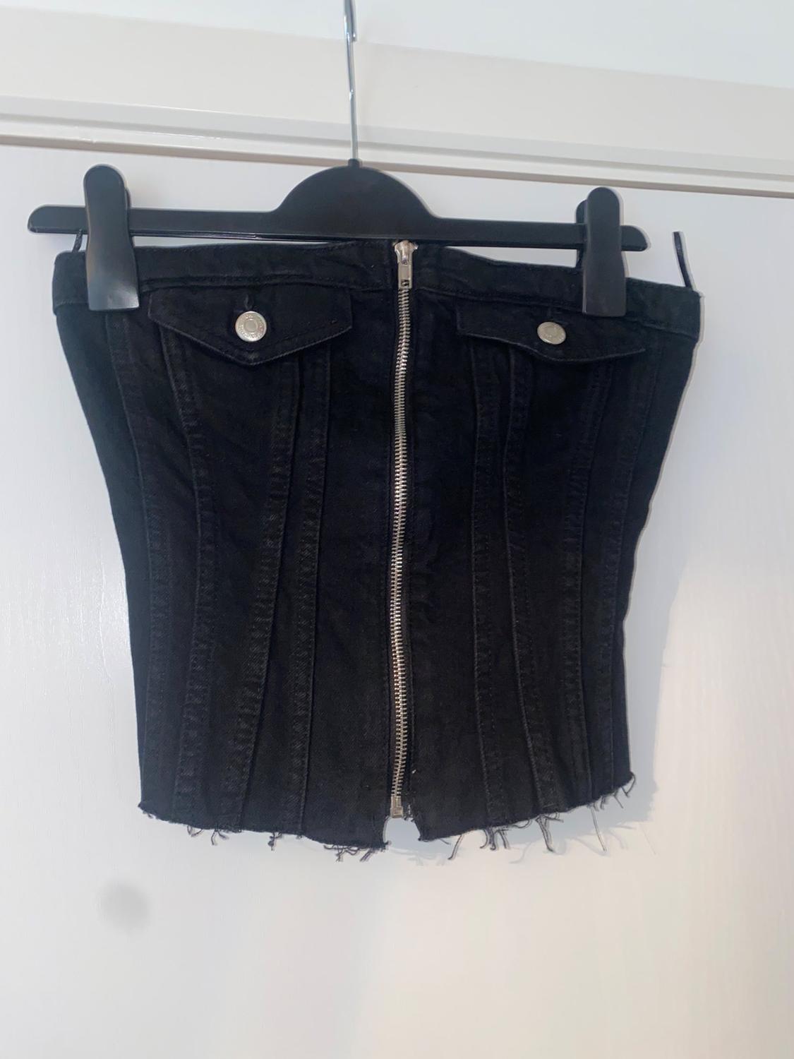 DENIM TRF CORSETRY-INSPIRED TOP - Image 2