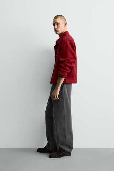 BLOUSON COUPE CARRÉE À BRANDEBOURGS - Rouge / Noir de Zara - Image 3