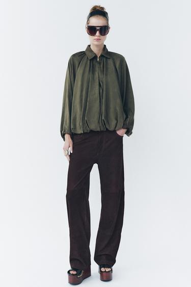 PUFFED BOMBER JACKET - ZW COLLECTION - Khaki marl by Zara - Image 0