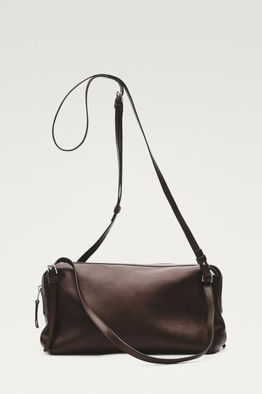 Medium nappa leather satchel bag — Brown marl 3