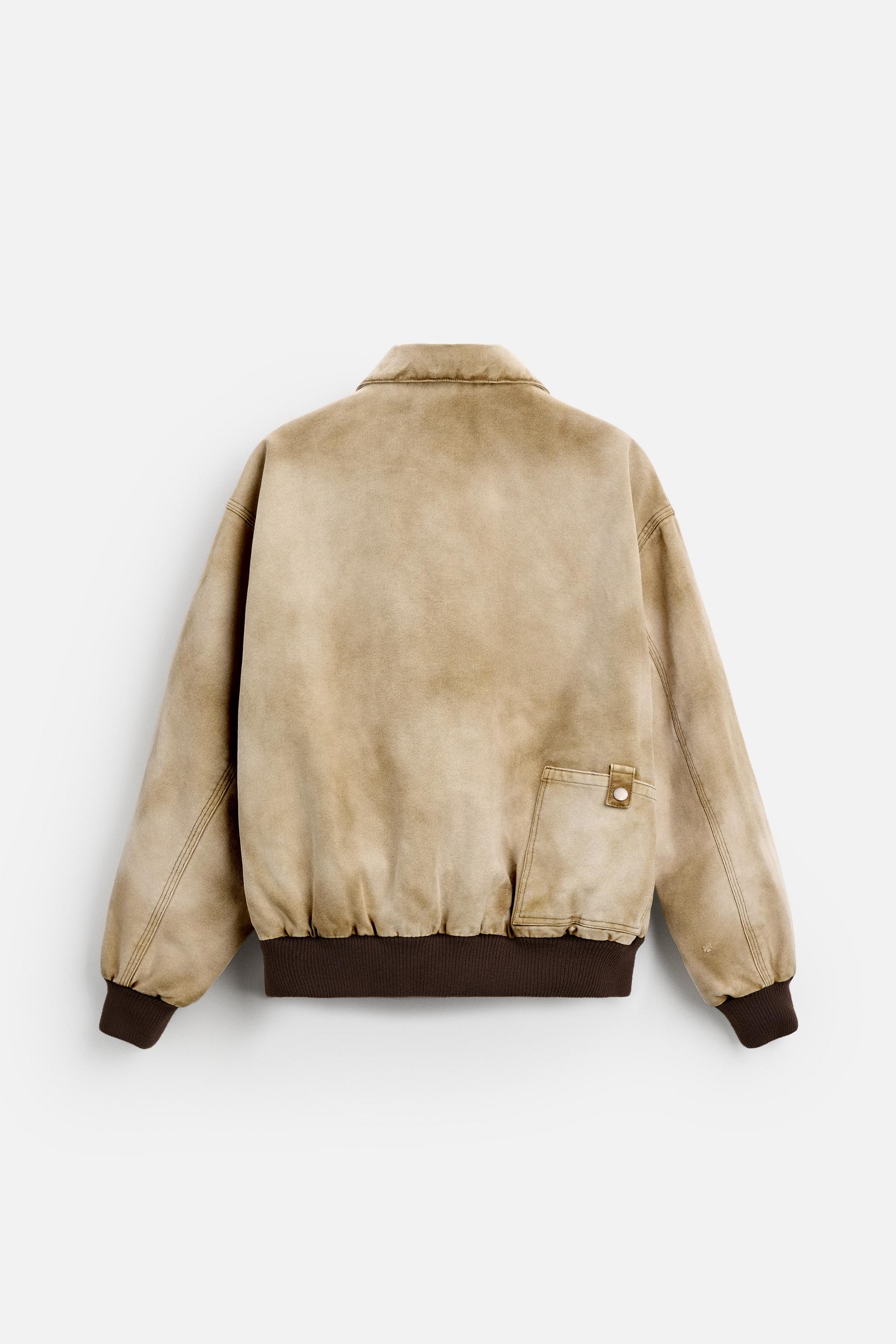 ウォッシュ加工ボンバージャケット - ミディアムキャメル | ZARA