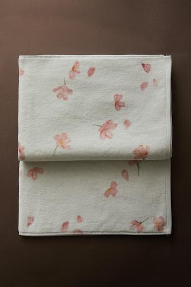 플로랄 프린트 벨루어 욕실 타월 - Zara 멀티컬러