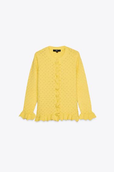 CHAQUETA PUNTO VOLANTES - Amarillo de Zara