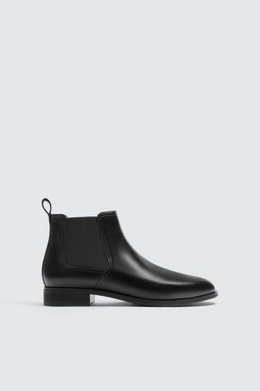 BOTA CHELSEA DE COURO - Preto da Zara