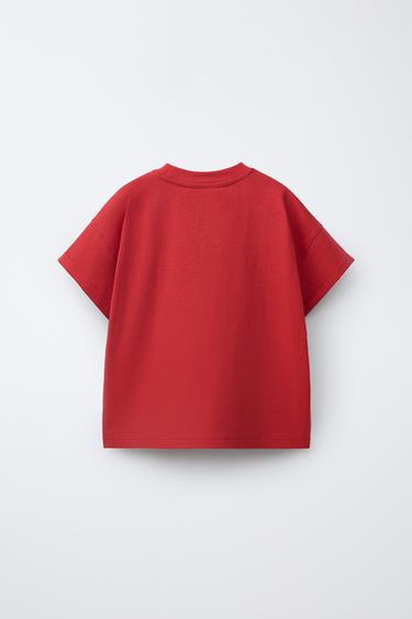 T-SHIRT POCHE EN CROCHET - Rouge de Zara - Image 1