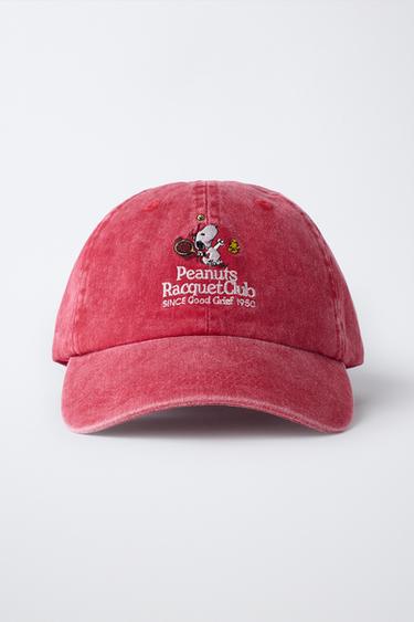 WASHED EFFECT EMBROIDERED SNOOPY PEANUTS™ CAP - Red by Zara - Image 3
