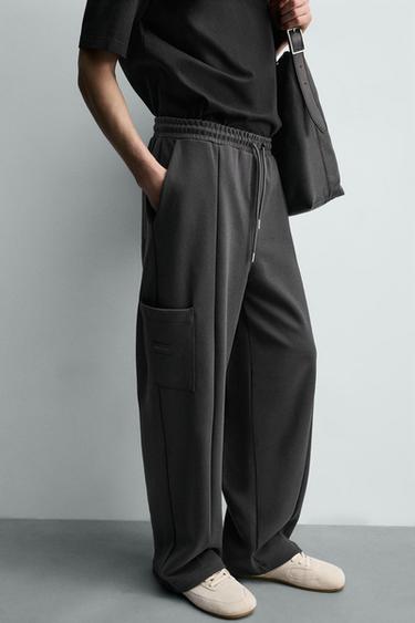 INTERLOCK CARGO JOGGING TROUSERS - Mid-grey by Zara - Image 4