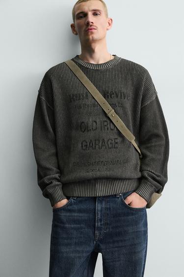 WASHED PRINTED JUMPER - Black by Zara - Image 4