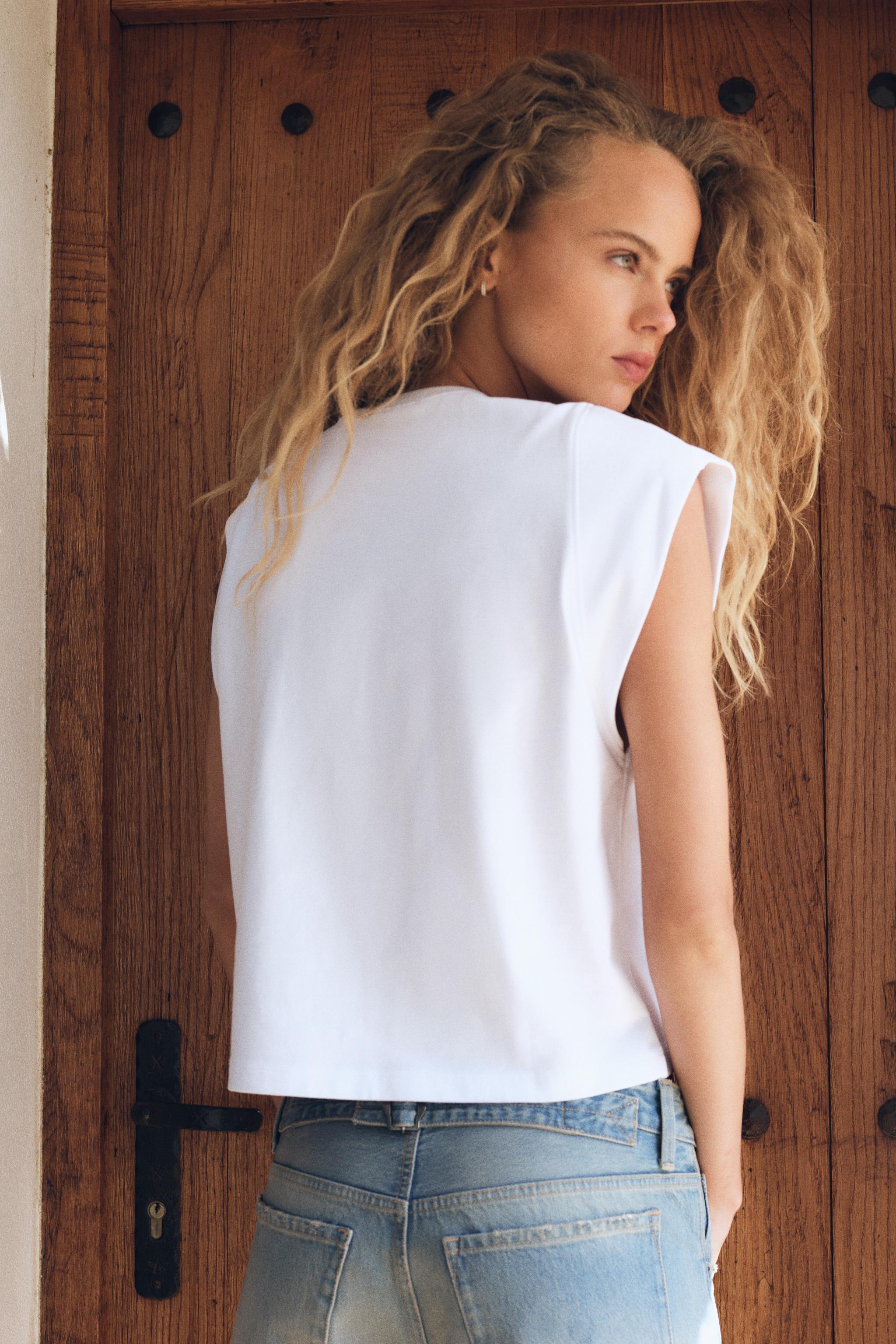 T Shirt Blanc Zara Femme Tee Shirt Manche Longue Zara T-shirt