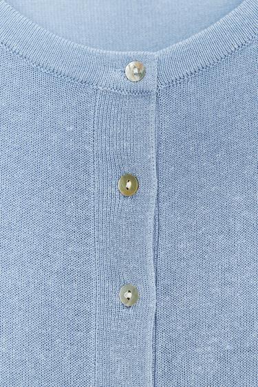 PULL OVERSIZE EN MAILLE UNIE - Bleu clair de Zara - Image 8