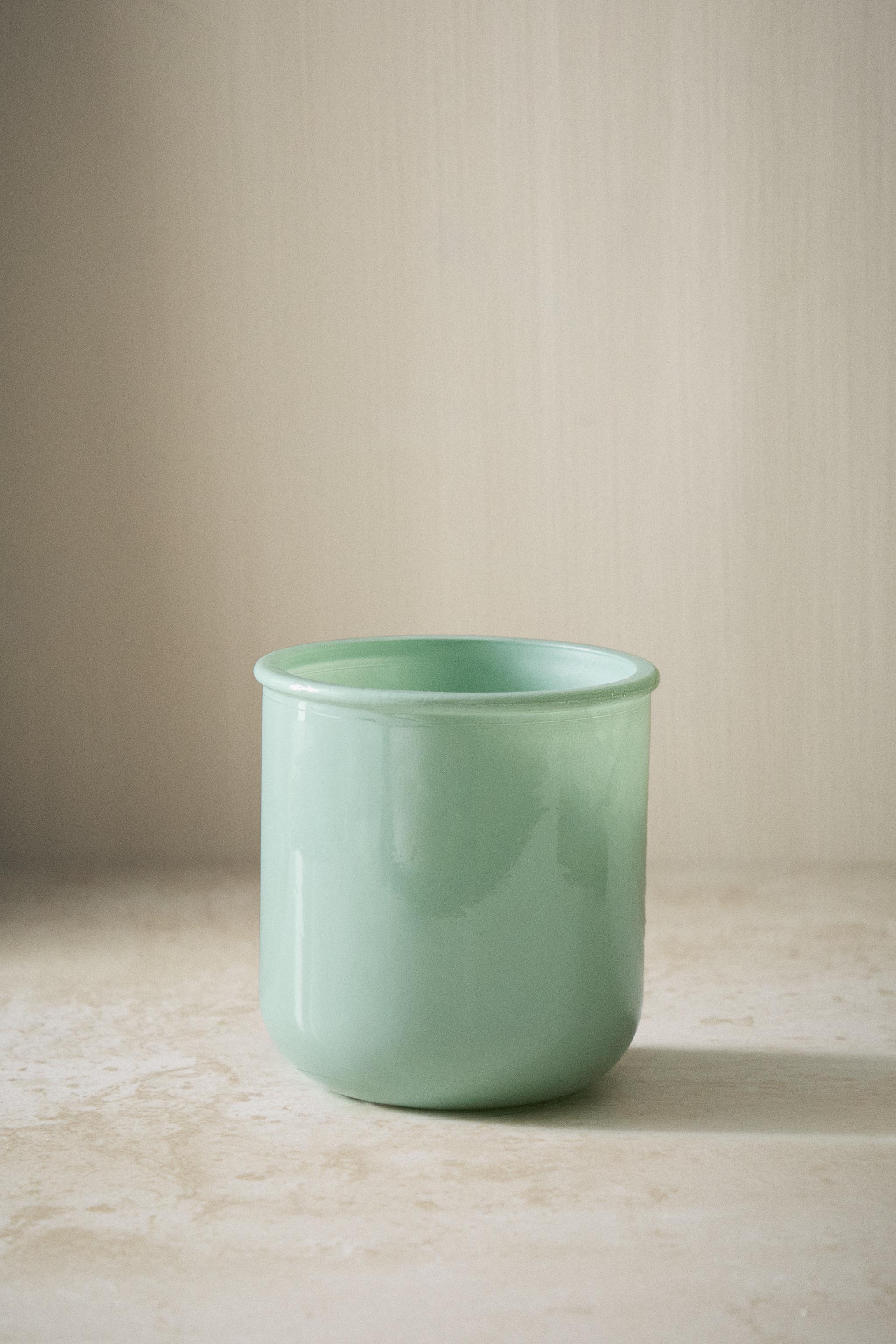 JADE GLASS TOOTHBRUSH HOLDER