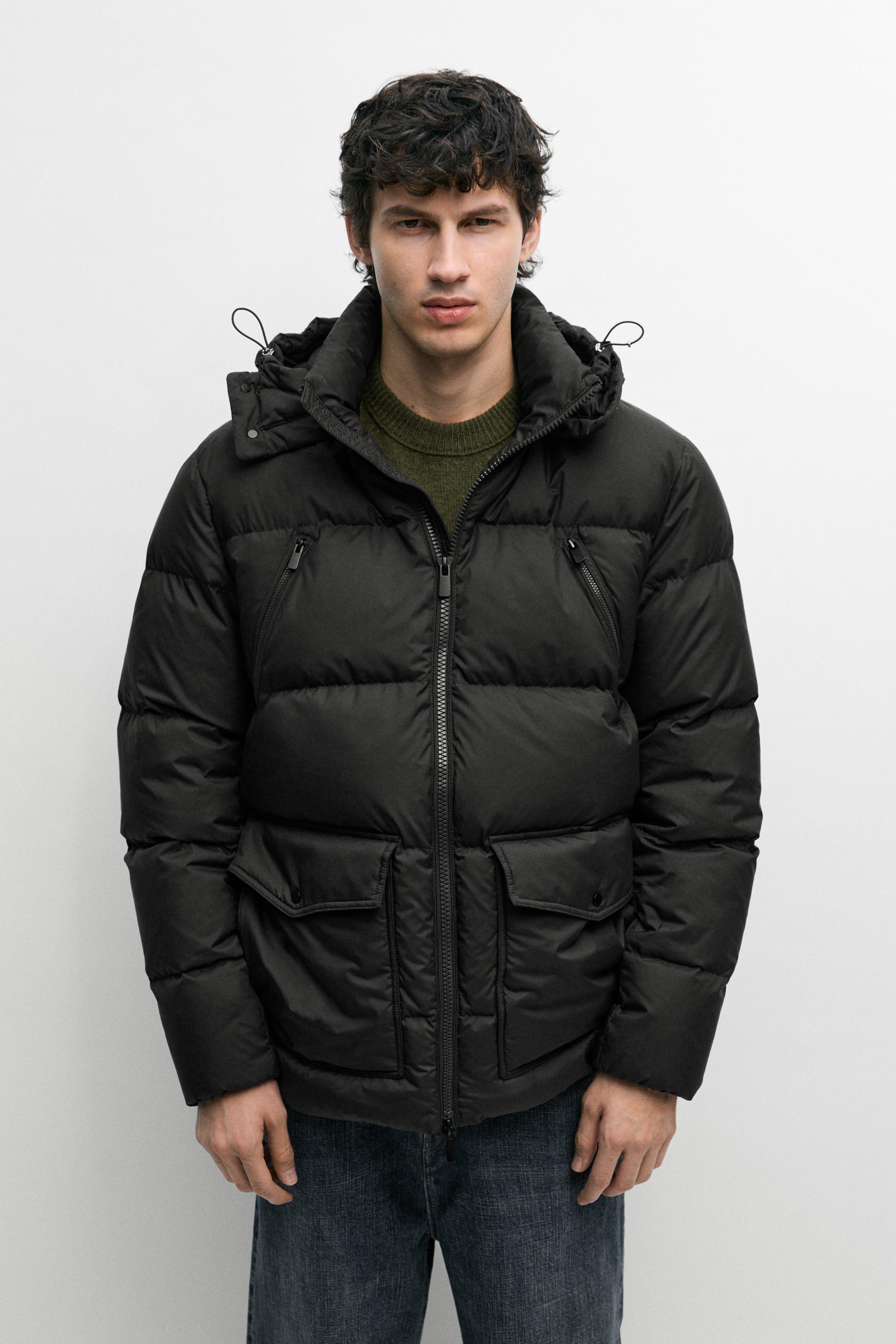 Down jacket with pocket detail