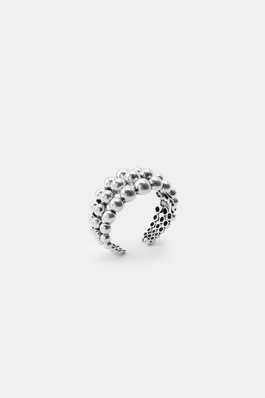 METAL BEAD BANGLE BRACELET - Silver by Zara - Image 3