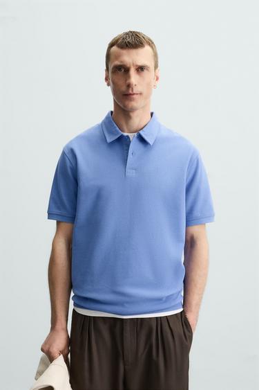 POLO ESTRUCTURA BÁSICO - Azul cielo de Zara
