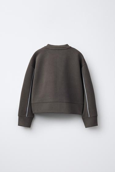RIBBED BOMBER JACKET WITH MODAL - Chocolate by Zara - Image 1