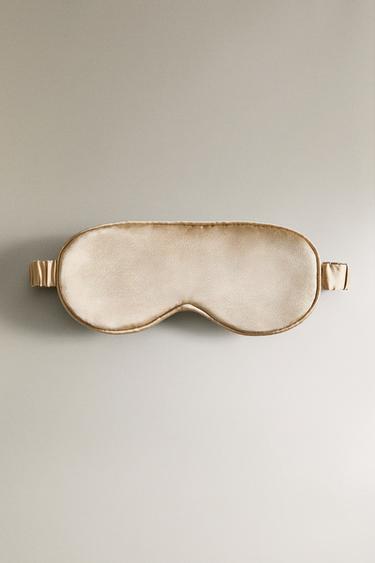 100% MULBERRY SILK EYE MASK - Gold by Zara