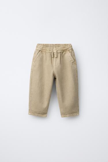 PANTALÓN SARGA BAGGY - Tostado de Zara