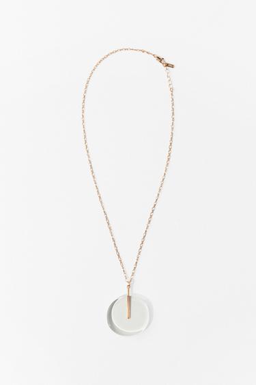 TRANSPARENT ROUND PENDANT NECKLACE - 990 by Zara