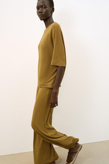 TOP MANCHES CHAUVE-SOURIS - Ocre de Zara - Image 4