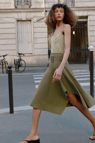 CHECKED CAMISOLE TOP - Yellow by Zara