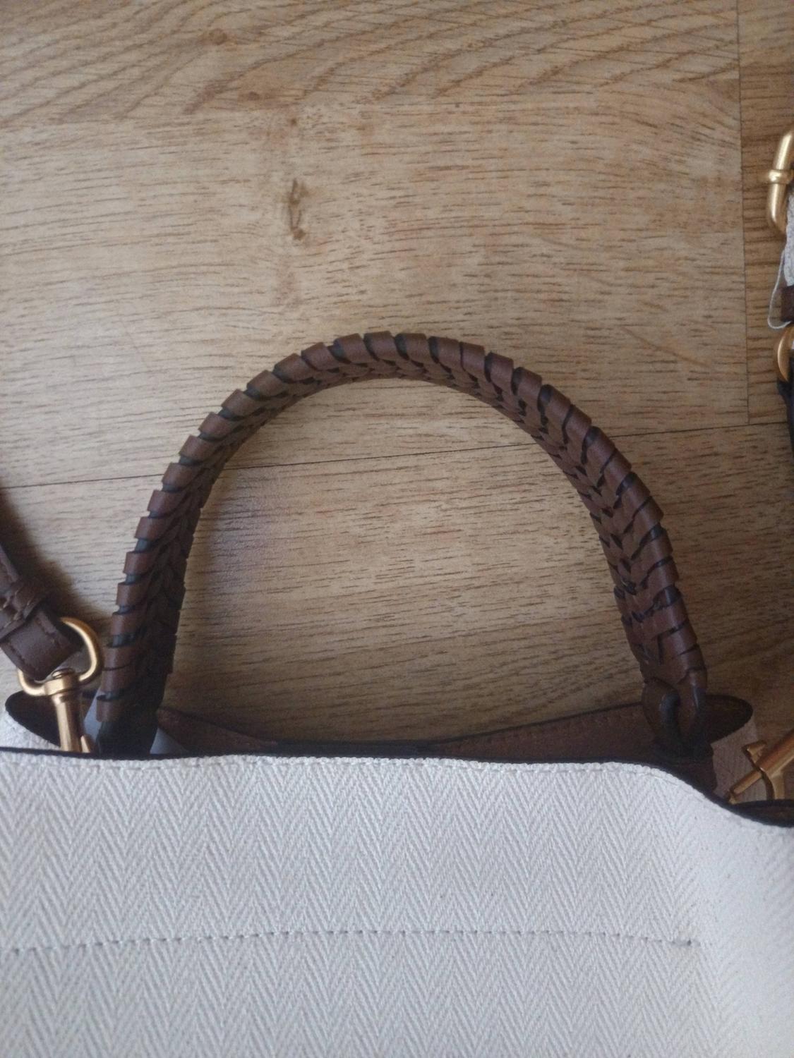 BRAIDED HANDLE CANVAS BUCKET BAG - Image 4