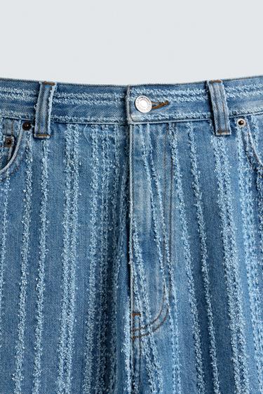JEAN RAYURES TEXTURÉ - Bleu de Zara - Image 8