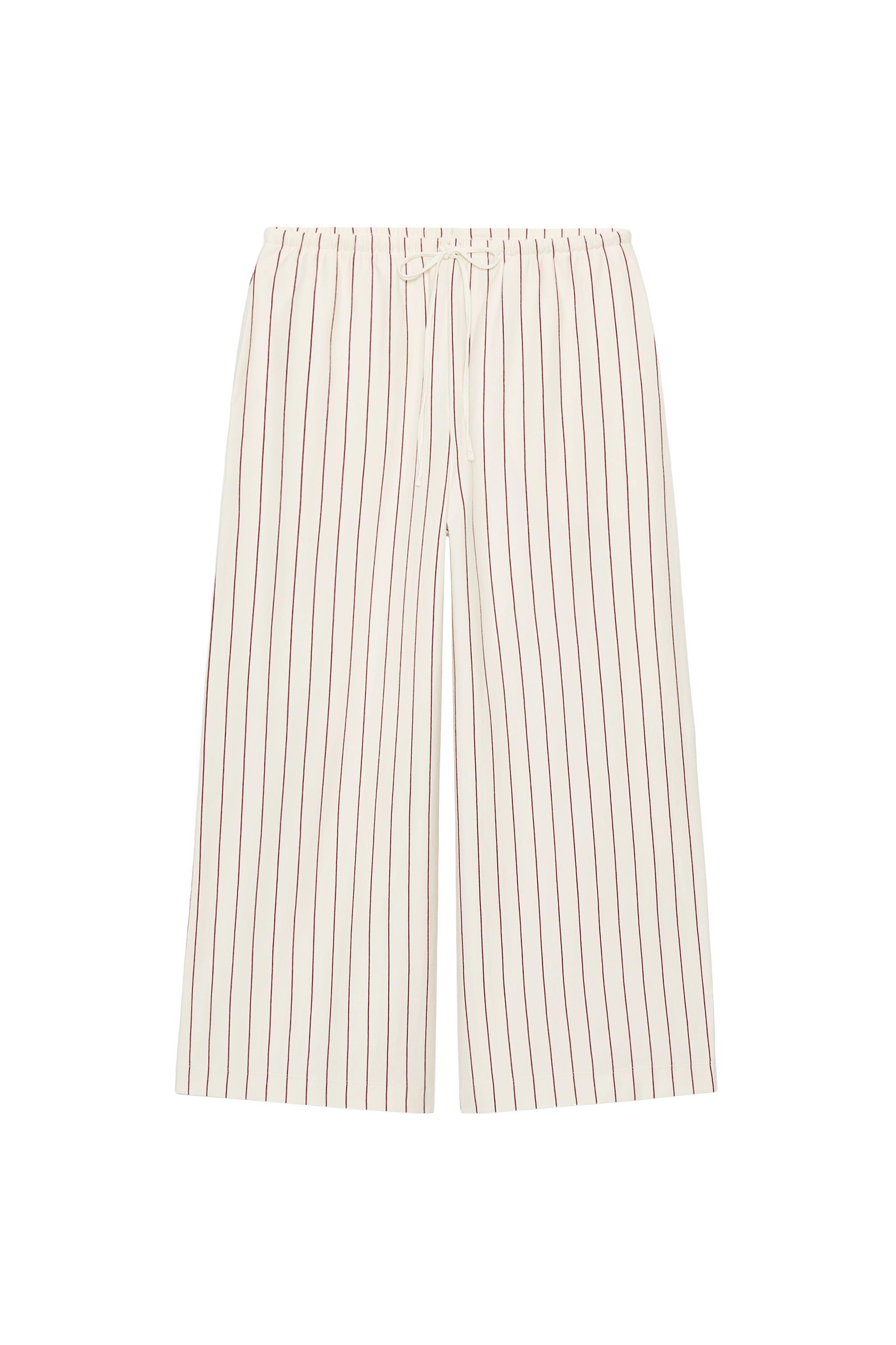 STRIPED WIDE LEG PANTS