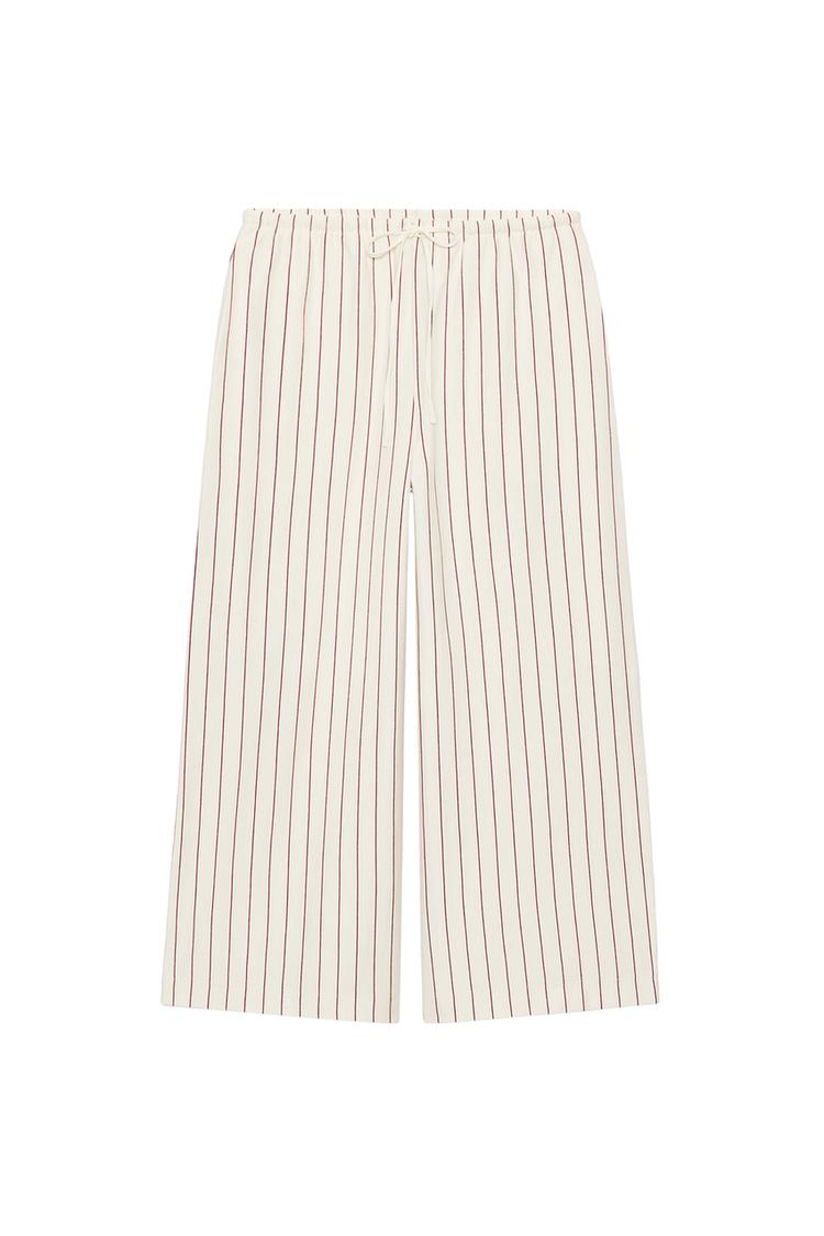 STRIPED WIDE-LEG TROUSERS