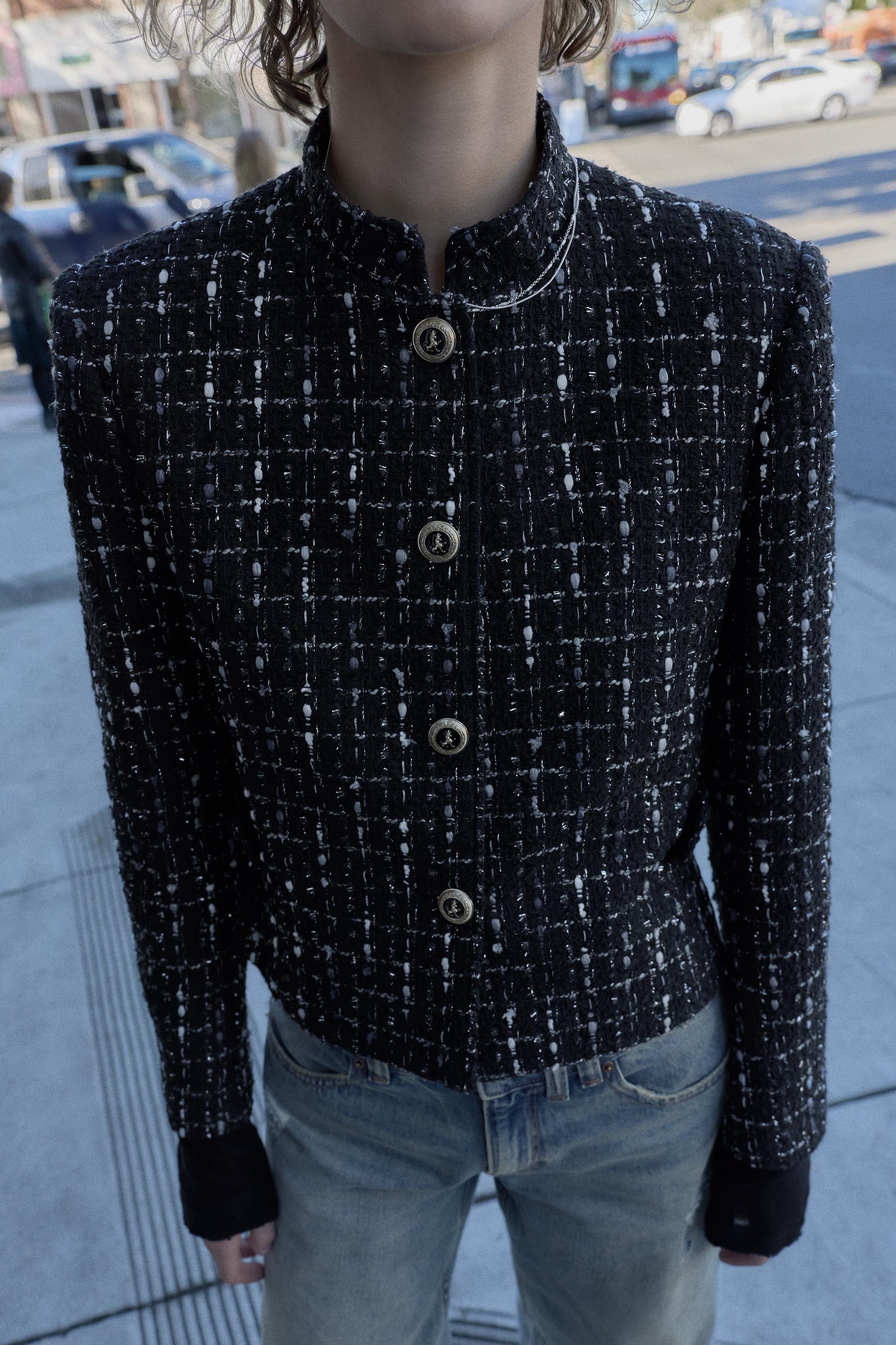 METALİK İPLİ DOKULU BLAZER - Görsel 6