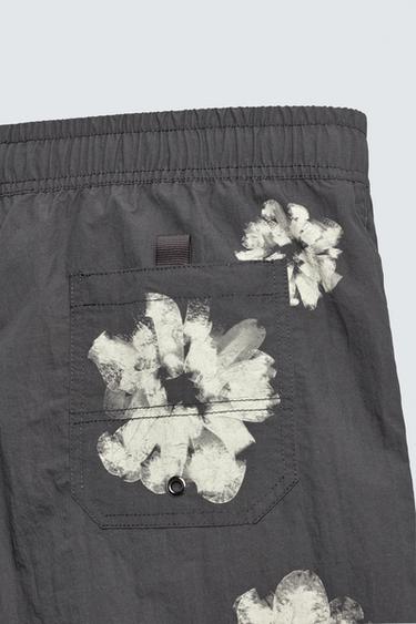 MAILLOT DE BAIN LONG À IMPRIMÉ FLORAL - Gris de Zara - Image 9