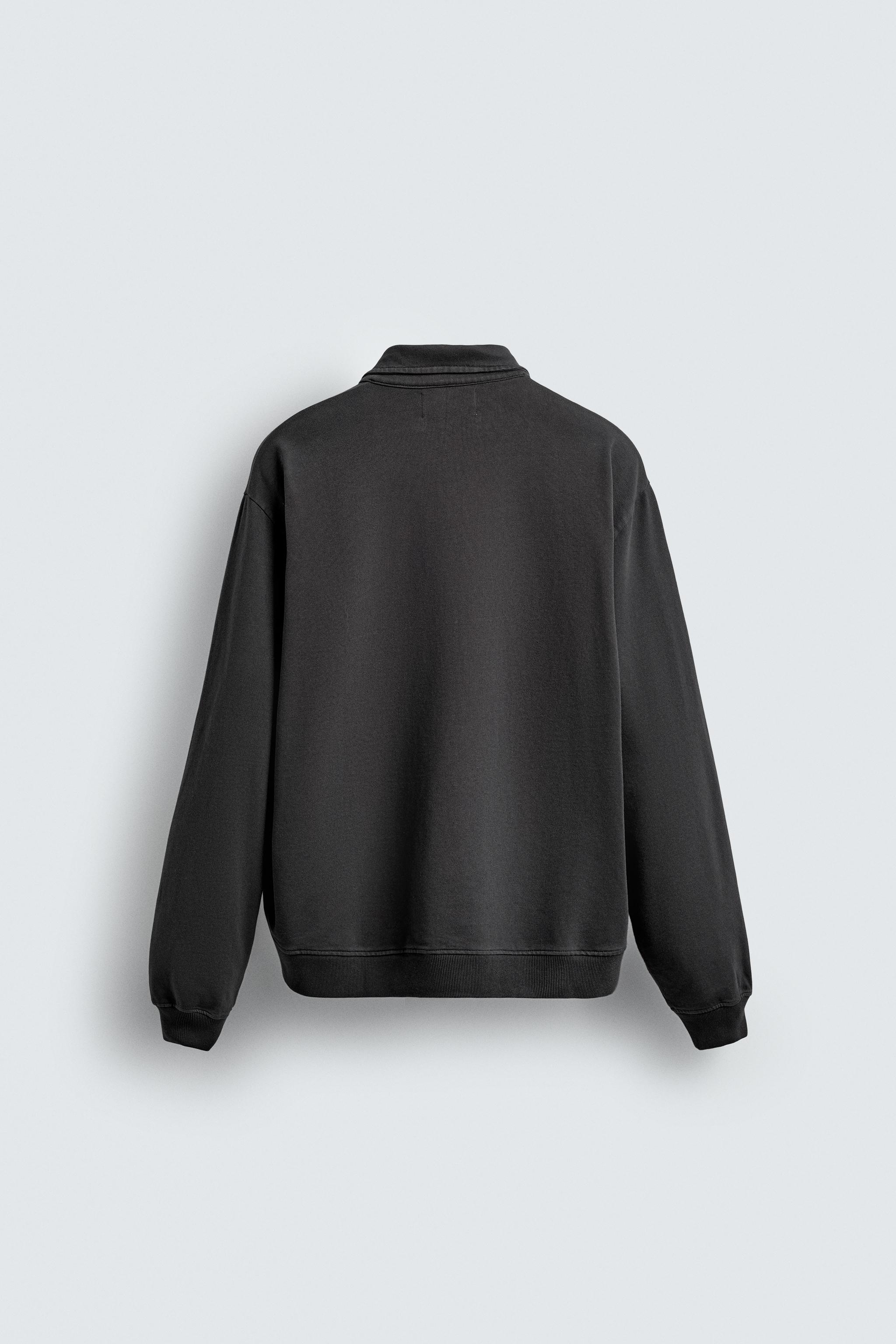 さら WASHED QUARTER-ZIP SWEATSHIRT - Red | ZARA United States
