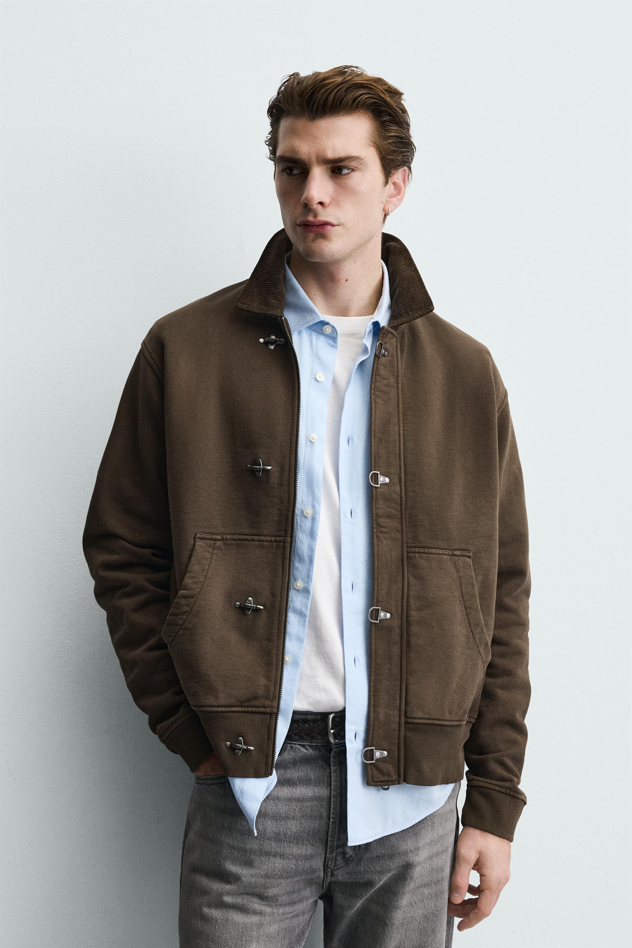 COMBINATION CORDUROY FIREMAN CLASP JACKET - Brown | ZARA United States