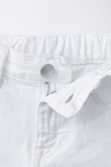 BERMUDA EN DENIM DÉCHIRÉ - Blanc de Zara - Image 2