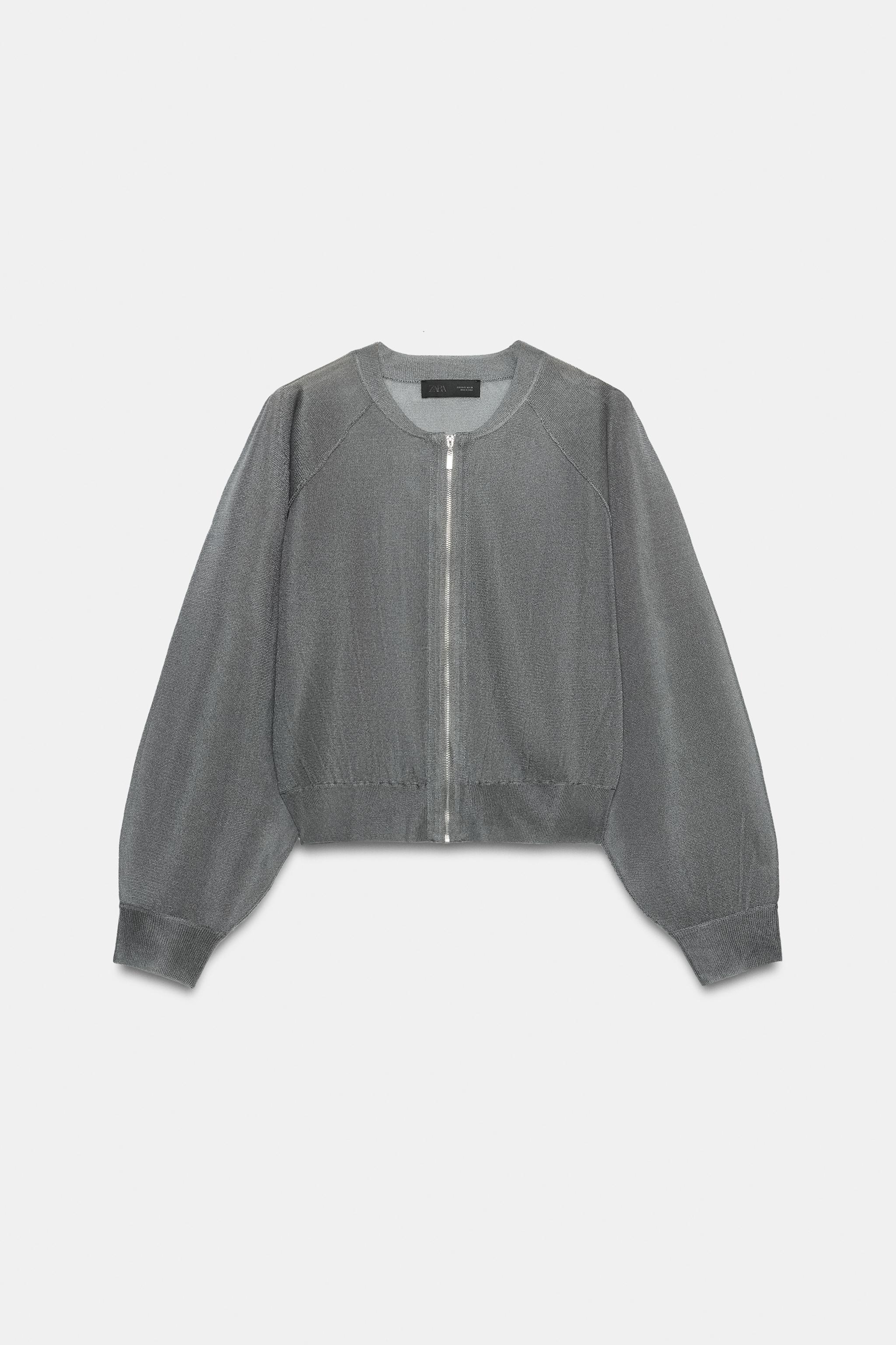Женские куртки Zara KNIT BOMBER JACKET — фото 5