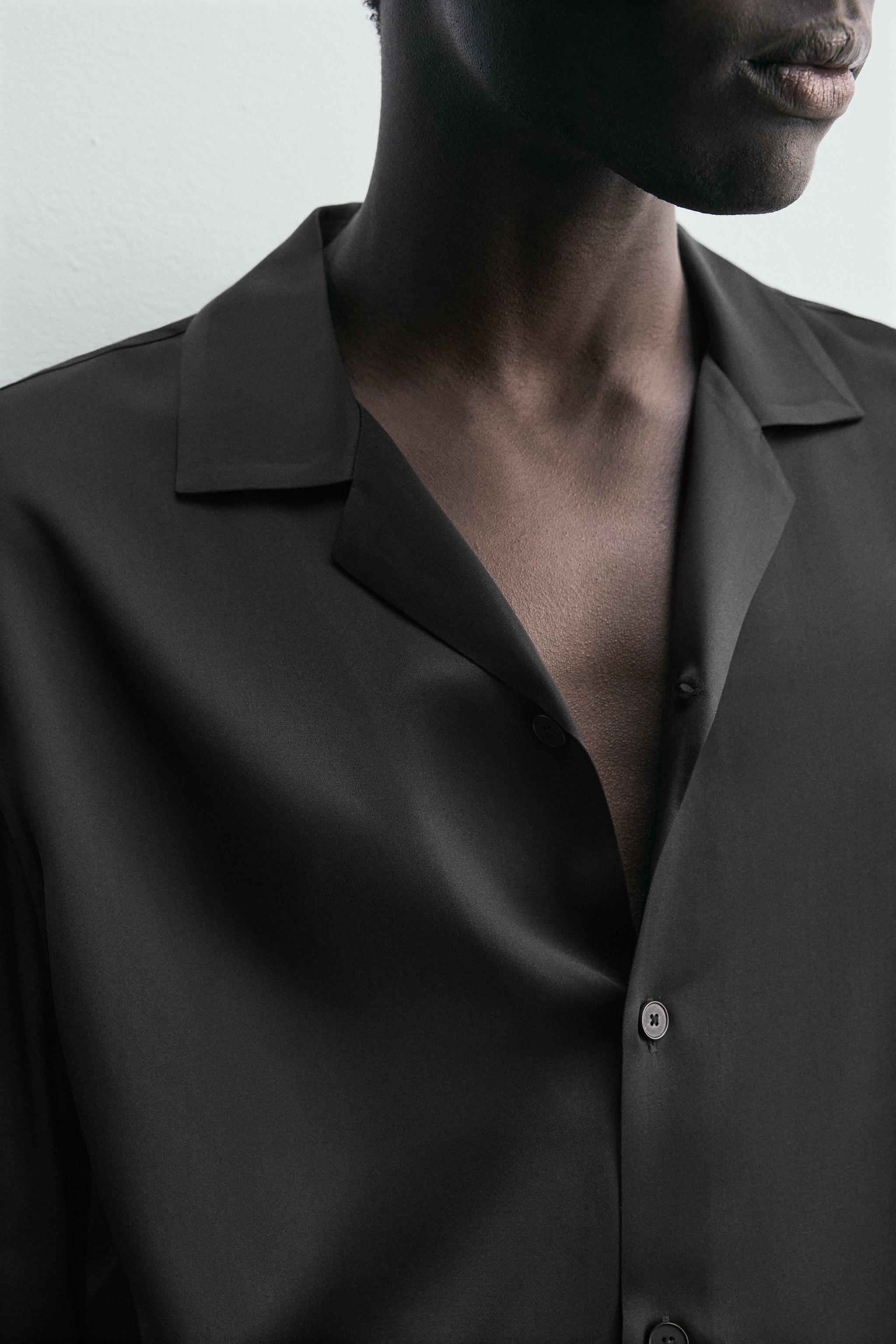 REGULAR FIT SATIN EFFECT SHIRT