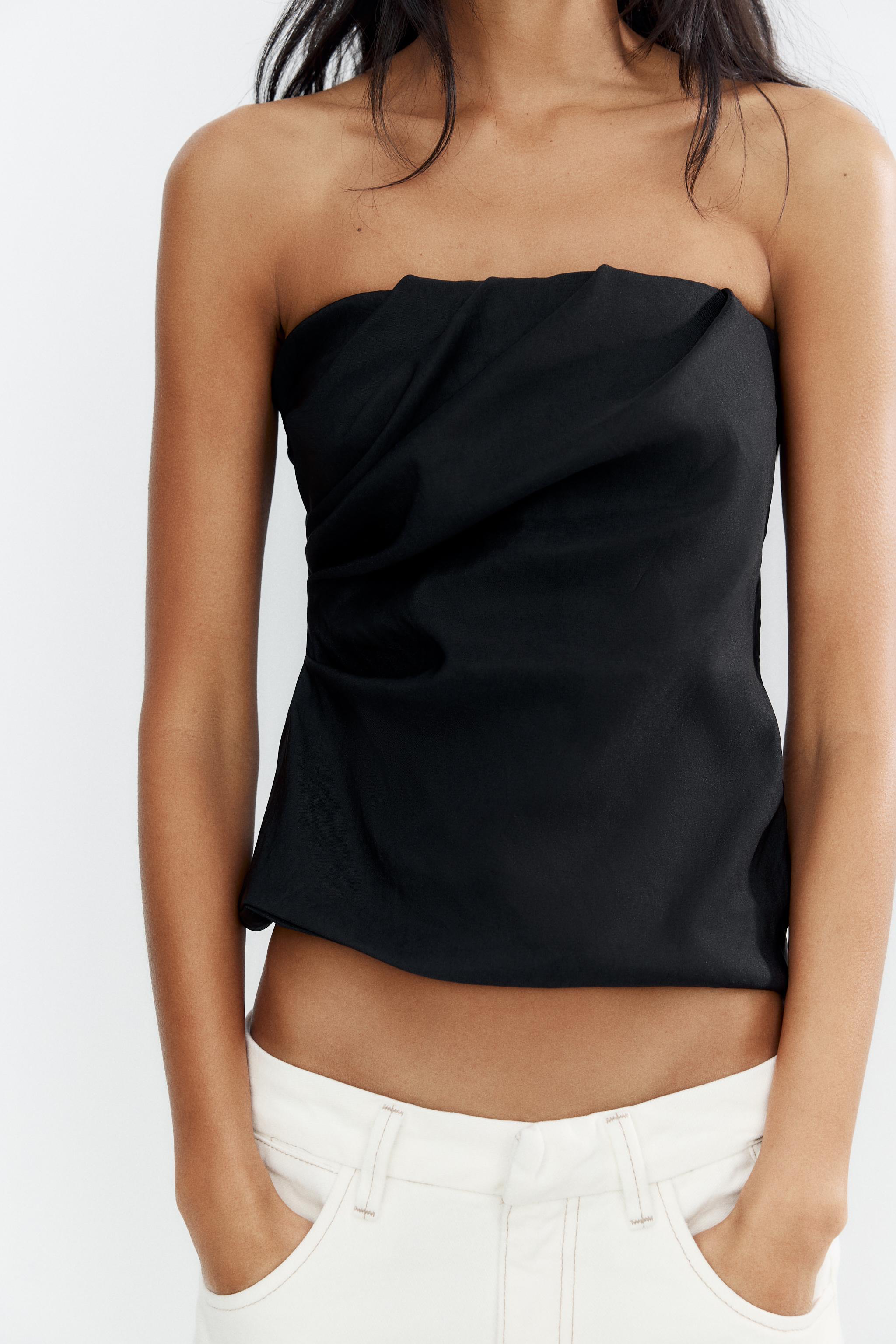 ストレッチバンドゥトップス - ブラック | ZARA Japan / 日本