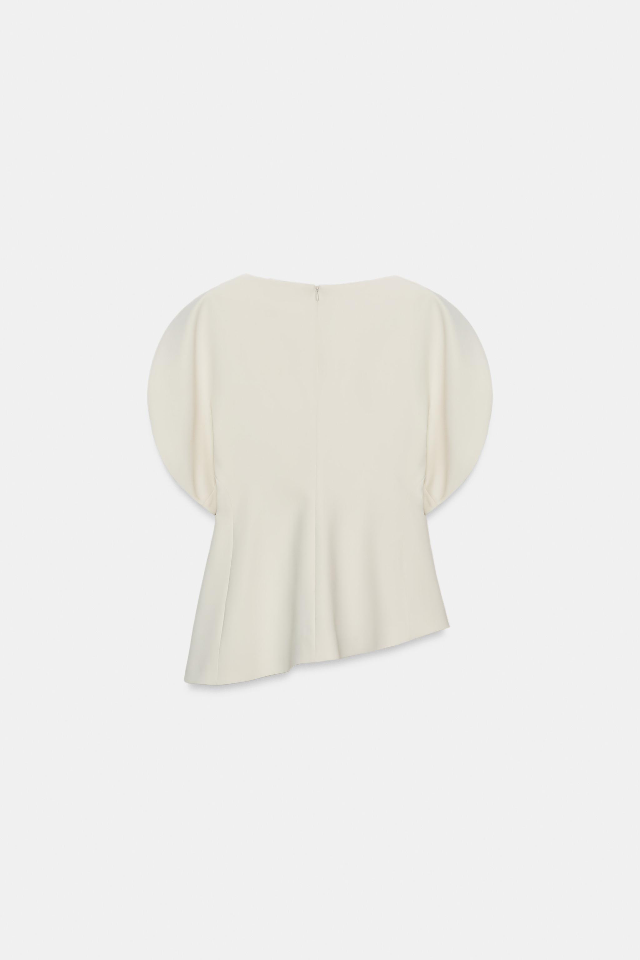 TOP COM MANGA ABALONADA ZW COLLECTION - Cru | ZARA Brasil