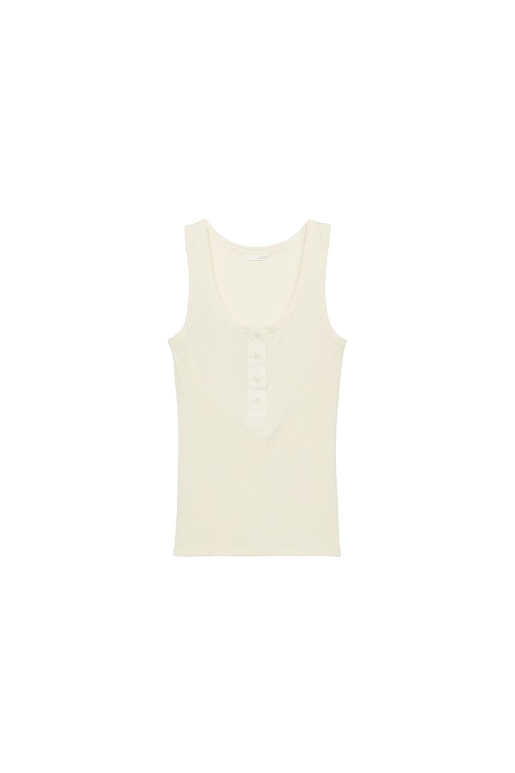 LINEN BLEND BUTTON-FRONT T-SHIRT - image 3