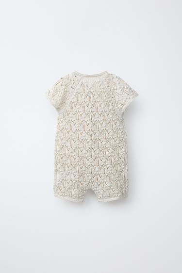 OPEN-KNIT JUMPSUIT - Light beige by Zara - Image 1
