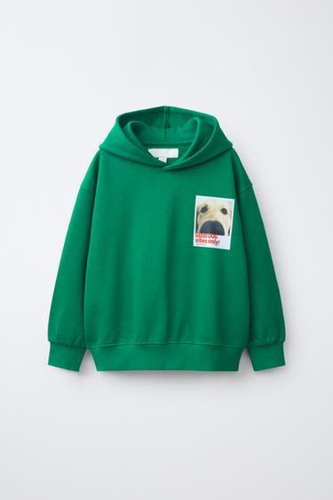 DOG PHOTO HOODIE - Green by Zara - Image 0