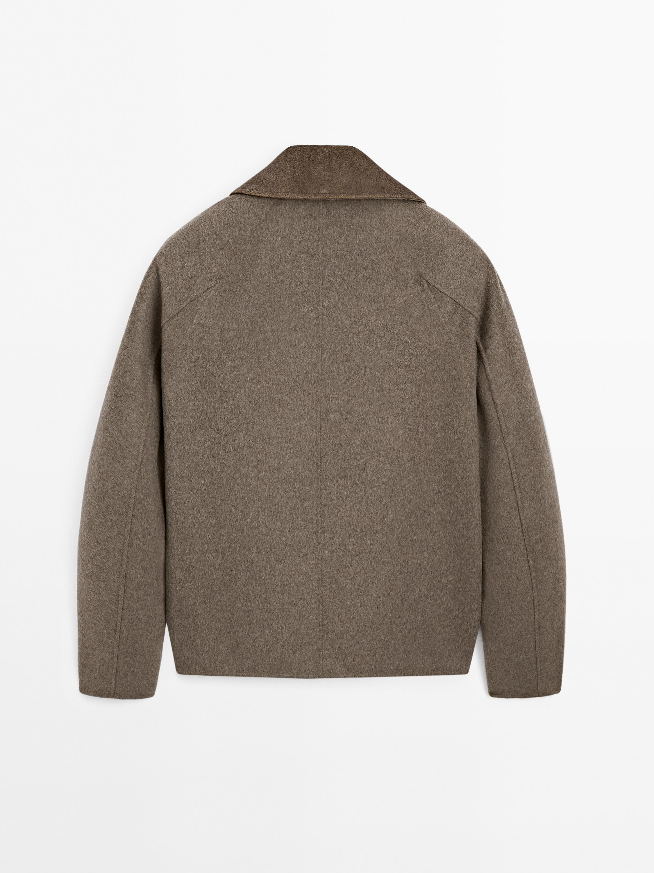 Jacket with double wool collar detail