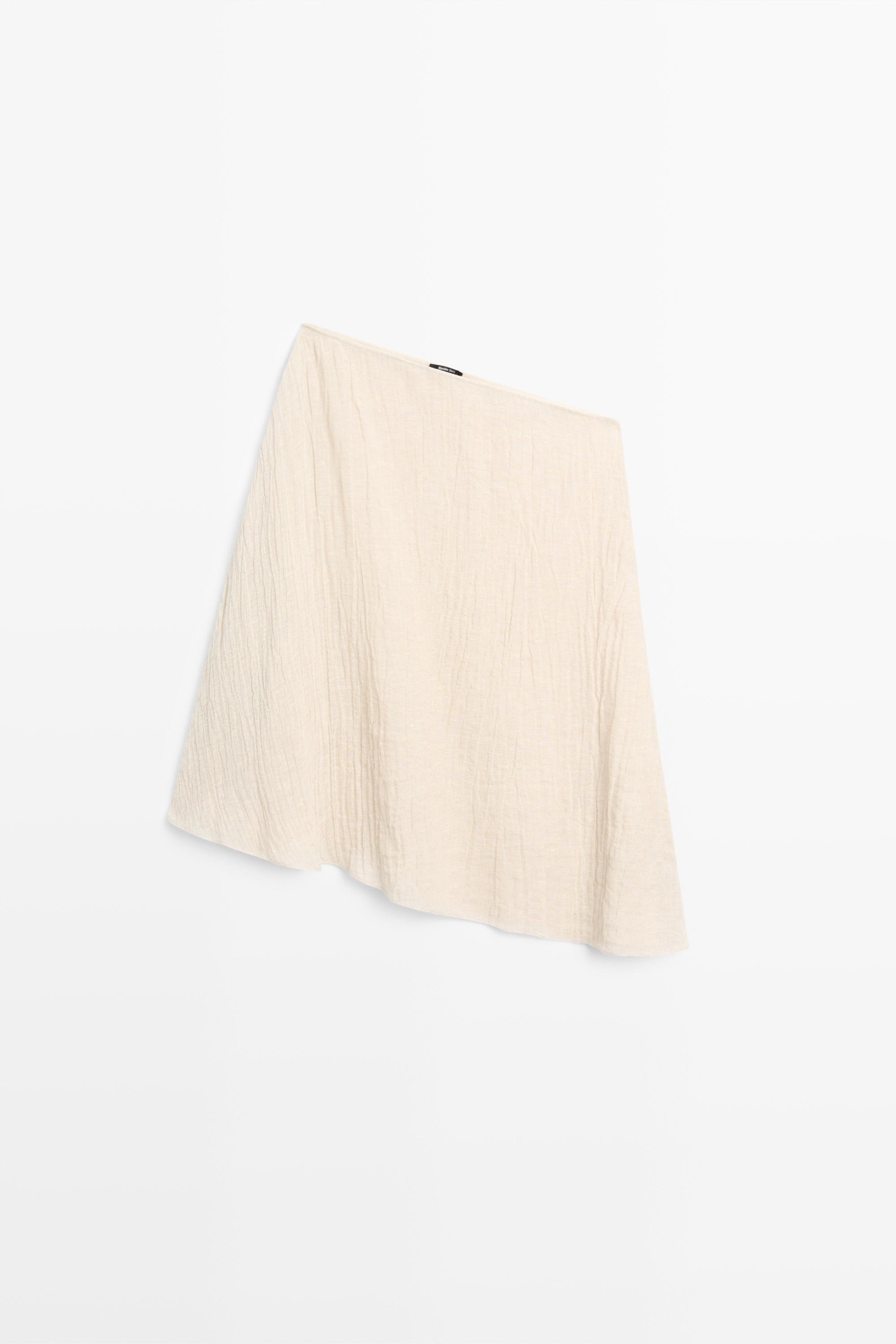 Top cape asymétrique total look lin mélangé
