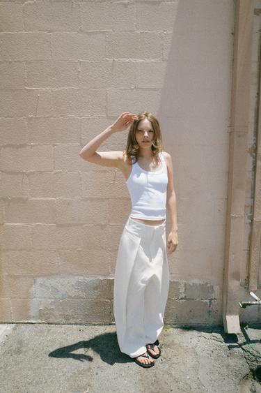 PLEATED BALLOON TROUSERS - Ecru by Zara