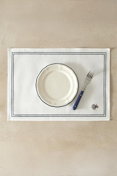 PLACEMAT WITH EMBROIDERED FISH - Blue by Zara - Image 5