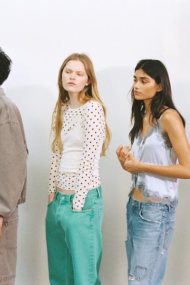 POINTELLE VEST TOP - Ecru by Zara - Image 1